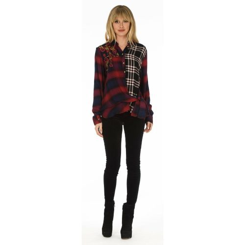 Carey Wine Plaid Top tolani