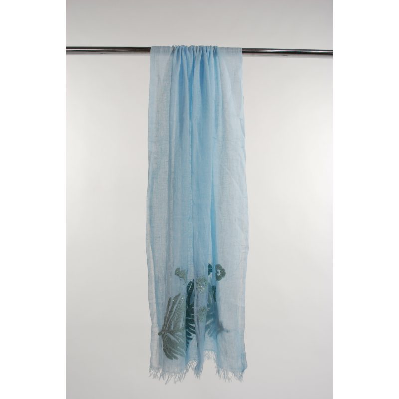 Sequin Ice Blue Scarf 2